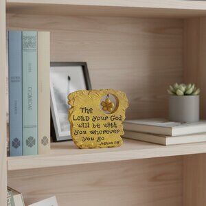 Inspirational Kirklands Plaque With Joshua 1:9 Verse & Hanging Flower Accent 4.2